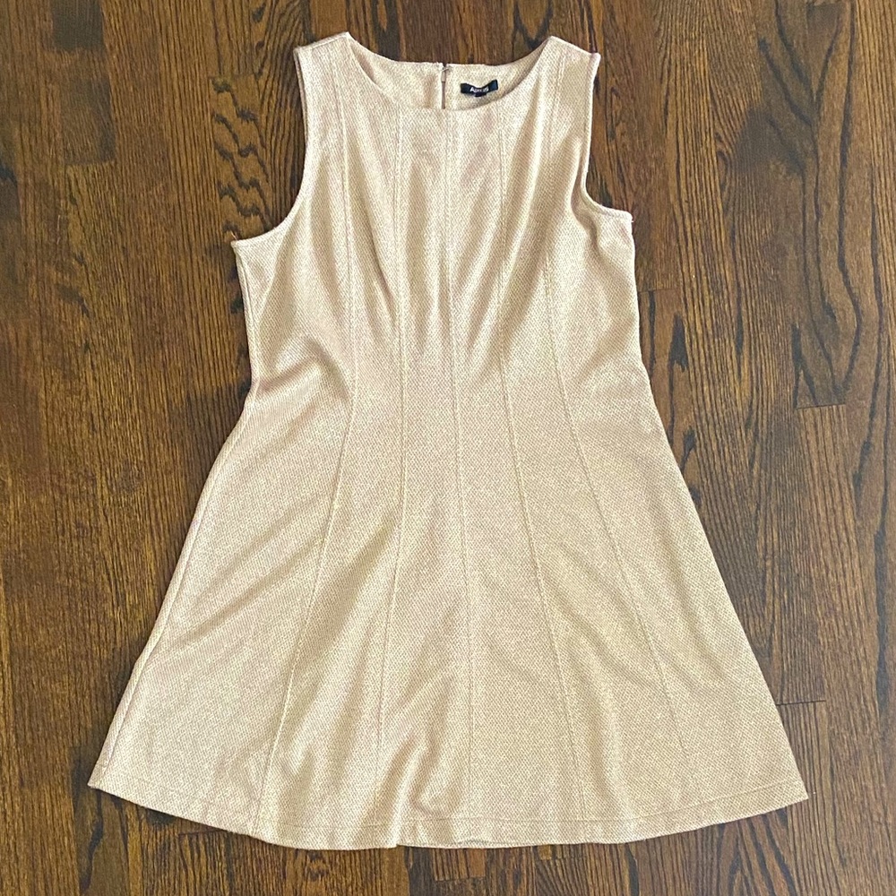 Apt 9 Gold Shimmer Fit & Flare Panel Dress